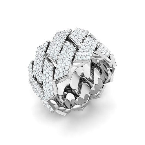 Moissanite Cuban Link Ring